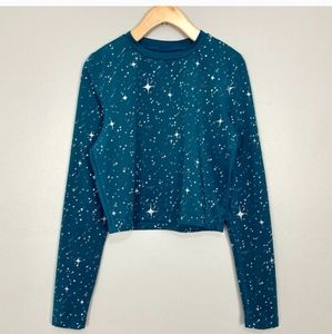 NWOT star Nike Pattern Crop Top Long Sleeve workout Top